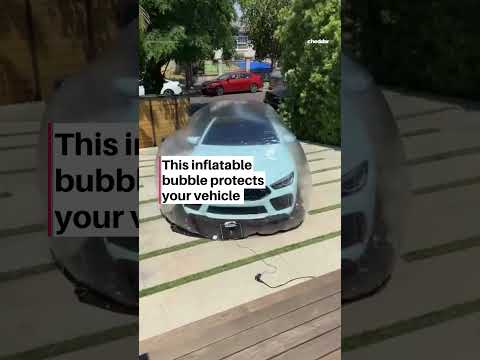 This inflatable bubble protects your vehicle