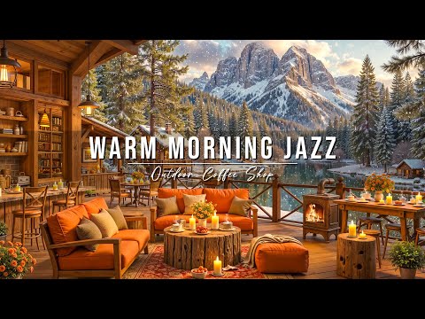 Warm Morning Jazz at Outdoor Coffee Shop Ambience ❄ Smooth Winter Jazz Music for Work, Study & Relax