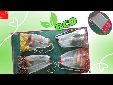 PROTECT THE ENVIRONMENT/ USE ECOLOGICAL REUSABLE MESH BAGS/IDEA TO SELL