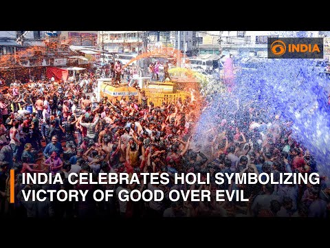 India celebrates spring festival Holi symbolizing victory of good over evil