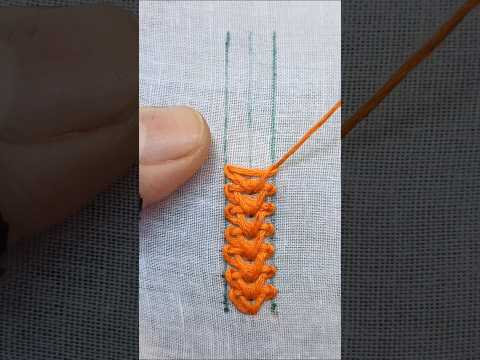 Basic hand embroidery border line#handwork #crochet #stitch #shorts #craft #trending