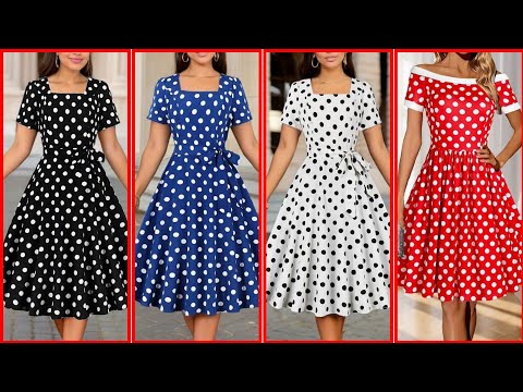 "Classic Polka Dot Skater Dress: Party Frock with Flared Skirt"(Target of fashion)