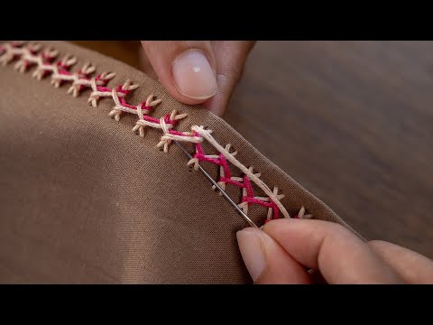 How to Stitch an Interlaced Herringbone Border