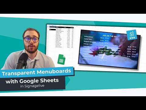 Using Transparent Menuboards with Google Sheets in Signagelive