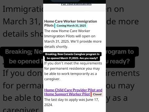 Canada caregiver pilot program 2025 to be opened March 31, 2025 #canadacaregiverprogram #irccupdate