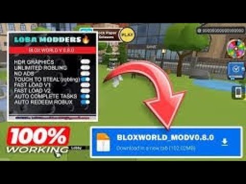 Blox World Mod! Unlimited Robling No Ads | Media Fire 100% working #bloxworld