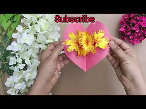 DIY Flower Pop up Card - Paper Crafts - DIY Pop up Card #youtube#viralvideo#popupcard#tutorial#diy