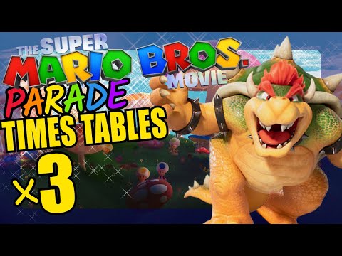 Super Mario Bowser Teaching Multiplication Times Tables x3 Educational Math Video for Kids