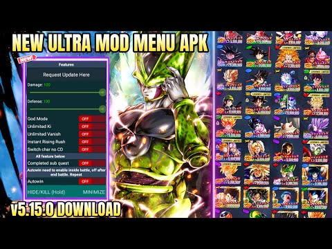 Dragon Ball Legends NEW ULTRA MOD MENU V5.15.0 / 11 +  Feature / Unlock Level / Unlock All character