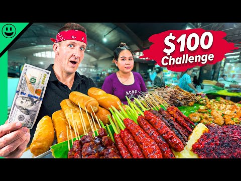 $100 Cambodian Street Food Challenge!! I got scammed...