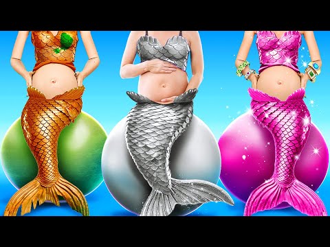 WOW 😮 Real Life Pregnant Mermaid! Crazy Pregnancy Hacks and Tricks