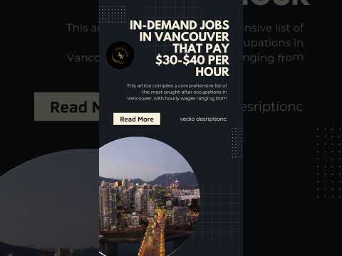 In-Demand Jobs In Vancouver That Pay $30-$40 Per Hour #canada #immigration