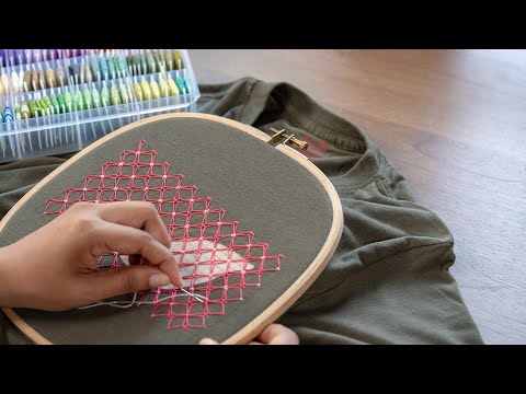 Upcycle Your T Shirt:  Geometric Embroidery Design