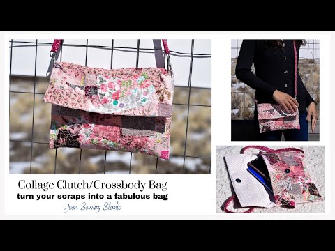 collage clutch/crossbody bag with pockets | fun scrap project