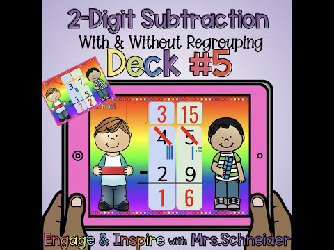 2 Digit Subtraction With & Without Regrouping Deck #5