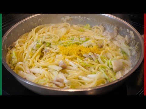 【マルコのタラの食べ方】冬にぴったり！タラと白菜とレモンのクリームパスタ！【Linguine con merluzzo e limone】