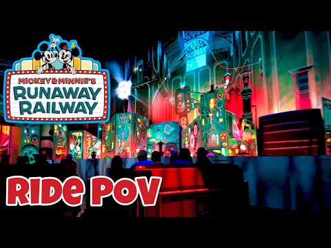 [4K] NEW! Mickey and Minnie’s Runaway Railway RIDE ONLY POV 2023 Disneyland Toontown Disney100