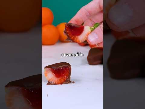 Level Up Your Parties with these CHOCOLATE COVERED JELLO STRAWBERRIES!