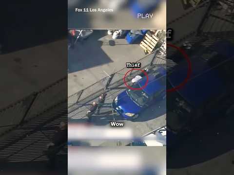 Pursuit suspect tries to evade LAPD by laying next to a vehicle