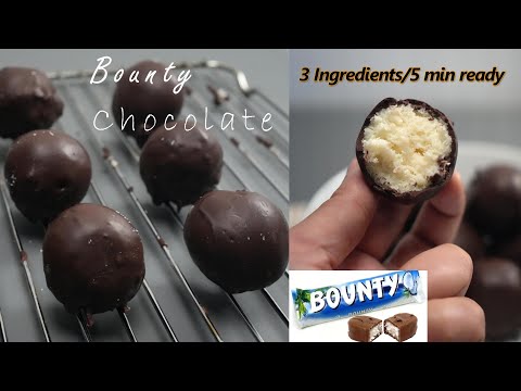 Easy 5 min homemade Bounty chocolate / no-baking, no-cooking.@Theapron41