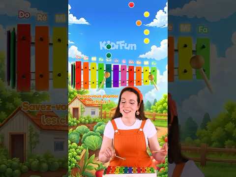 How to play "Savez-vous planter les choux ?" on the xylophone 🍅🥬 #kids #song #french #learn