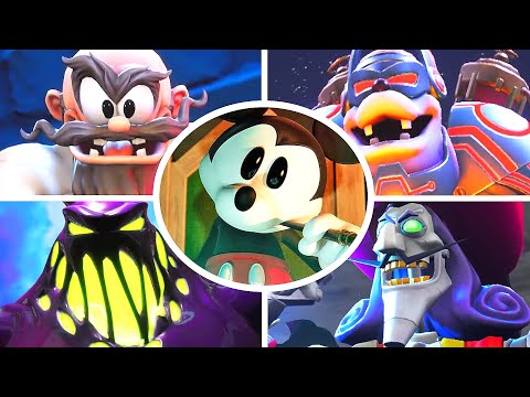 Disney Epic Mickey Rebrushed - All Bosses + Cutscenes (No Damage)