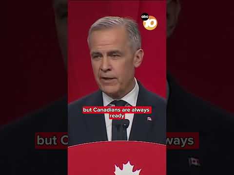 Canadian leader Mark Carney says "In trade, as in hockey, Canada will win."