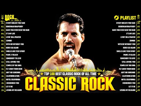 Classic Rock Songs 70s 80s 90s Full Album - Queen, Aerosmith, Guns' N Roses, Bon Jovi, ACDC, U2