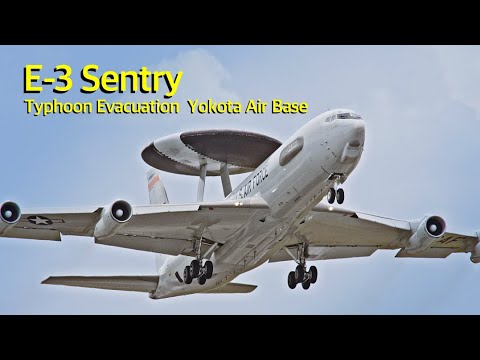 [ASMR 横田基地] 台風避難組の帰投 RC-135Sコブラボール 、E-3セントリー、C-5Mスーパーギャラクシー　USAF Yokota Air Base Typhoon evacuation