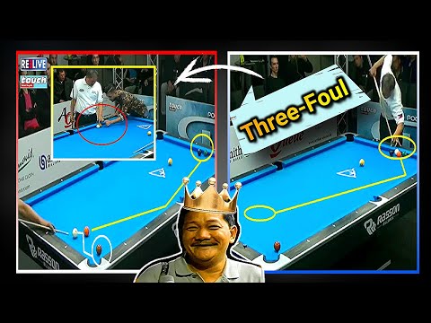 Efren Reyes Tactical Safety Plays | Executes Three-foul rule of 9-ball