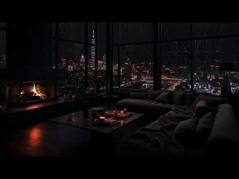 Night rain and home warmth: Relieve sleep disorders in a room with a fireplace