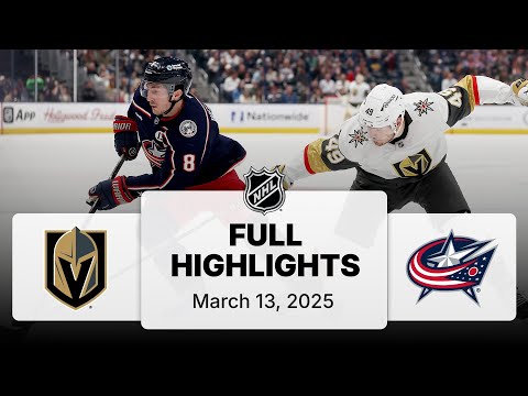 NHL Highlights | Golden Knights vs. Blue Jackets | March 13, 2025