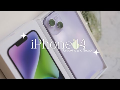 iPhone 14 unboxing 📦✨, setup and accessories + what’s on my iPhone .