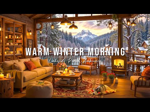 Warm Winter Morning Jazz at Cozy Lakeside Porch Ambience ❄ Smooth Jazz Instrumental for Relax, Study