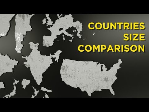 The actual size of the COUNTRIES