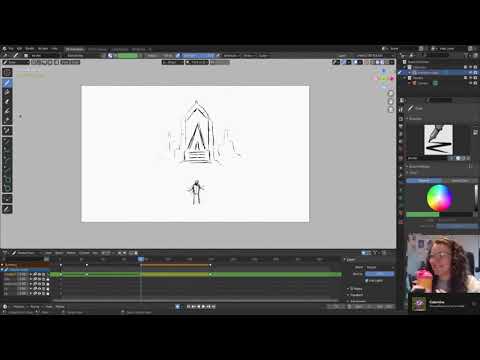Animating in Blender Grease Pencil! ⚡ Come say Hi :D / !himt