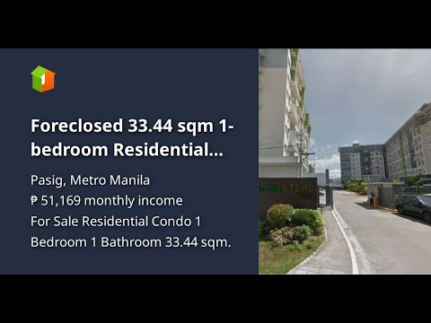 Foreclosed 33.44 sqm 1-bedroom Residential Condo For Sale in Pasig