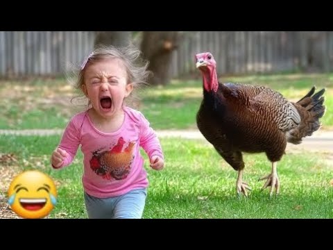 Kids And Animals | Funny Animals Video | new funny videos 2025