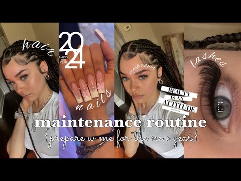 monthly maintenance routine💄|| preparing for the new year {lashes, brows, hair, nails}