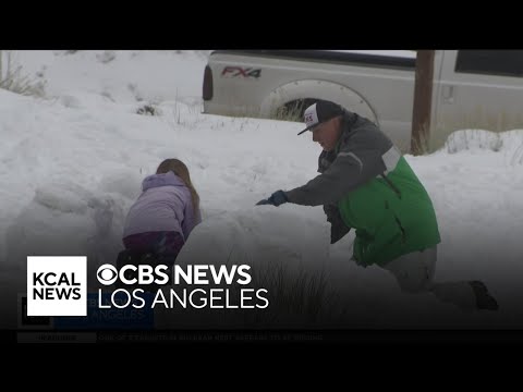 Families take advantage of winter wonderland in SoCal mountains