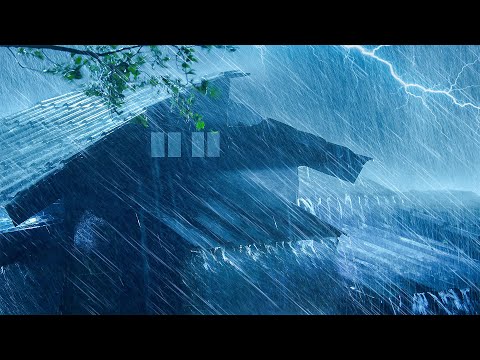 Beat Insomnia with Night Hurricane, Heavy Rain on Tin Roof & Massive Thunder | Thunderstorm 10 Hours