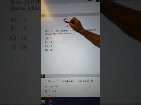 SAT Math, What is the Value of Y? #satmathprep #maths