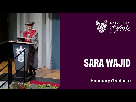 Sara Wajid receives an honorary degree at the University of York