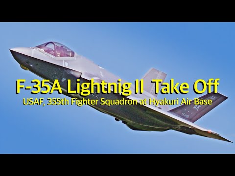 [ASMR 百里基地] F-35A女性編隊長の華麗な離陸!　アフターバーナー全開 米空軍離陸編　USAF, 355th FS / F-35A Take-off Afterburner & Vapor