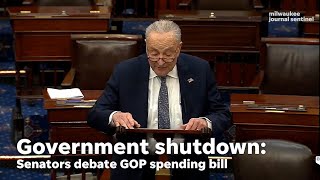 Chuck Schumer, Senate debate spending bill before Congress vote to avoid government shutdown