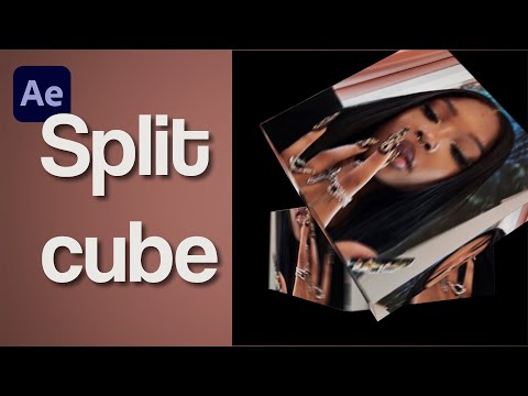 Split cube transition tutorial After Effects