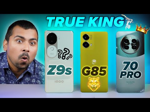 iQOO Z9s vs Moto G85 vs Realme Narzo 70 Pro * FULL COMPARISON * Battery Drain, BGMI Gaming, Camera 🔥