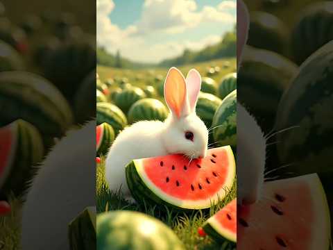 RABBIT EATING WATER MELON #rabbit #funny #ytshorts #youtubeshorts