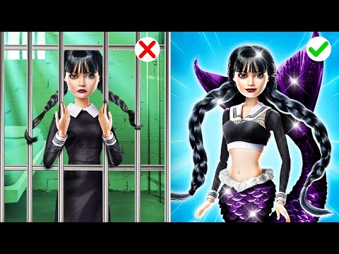 Wednesday Addams Mermaid Transformation! *SHOCKING* How to Become a Mermaid at Jail