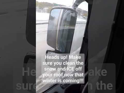 Dont forget to clear the SNOW/ICE from your roof guys! #truck #snow #driving Click bottom 4 full vid